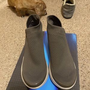 Slip on knit ankle bootie sneakers